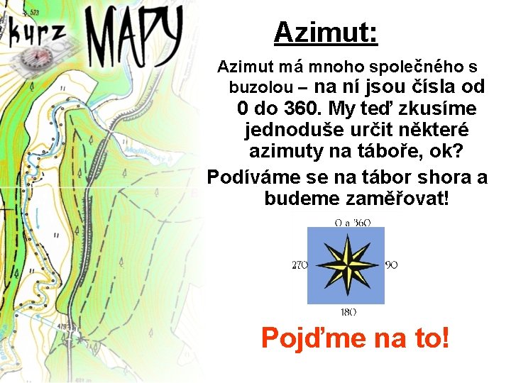 Azimut: Azimut má mnoho společného s buzolou – na ní jsou čísla od 0