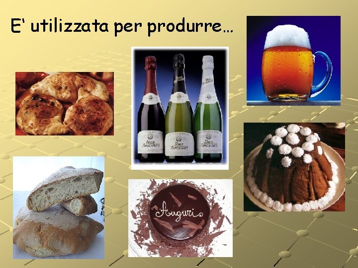 E‘ utilizzata per produrre… E‘ utilizzata per produrre…