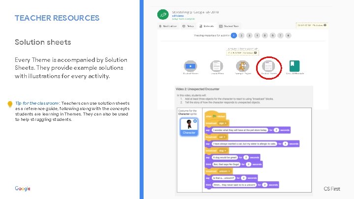 TEACHER RESOURCES Solution sheets Every Theme is accompanied by Solution Sheets. They provide example