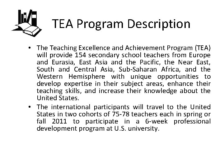 Teaching Excellence and Achievement Program TEA Program of