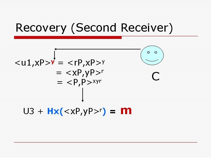 Recovery (Second Receiver) <u 1, x. P>y = <r. P, x. P>y = <x. Recovery (Second Receiver) <u 1, x. P>y = <r. P, x. P>y = <x.