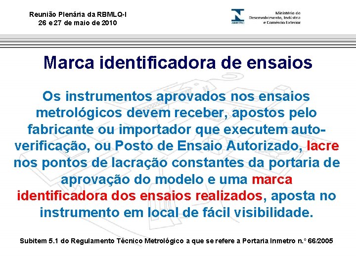 Reunião Plenária da RBMLQ-I Marca do evento 26 e 27 de maio de 2010