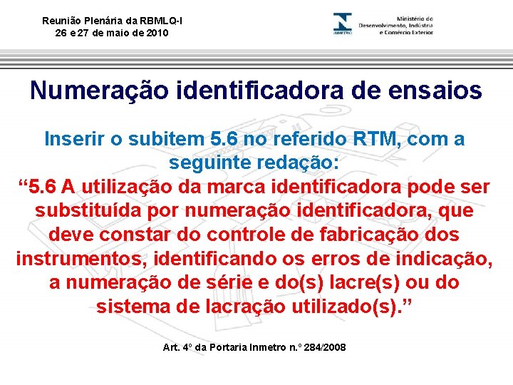 Reunião Plenária da RBMLQ-I Marca do evento 26 e 27 de maio de 2010