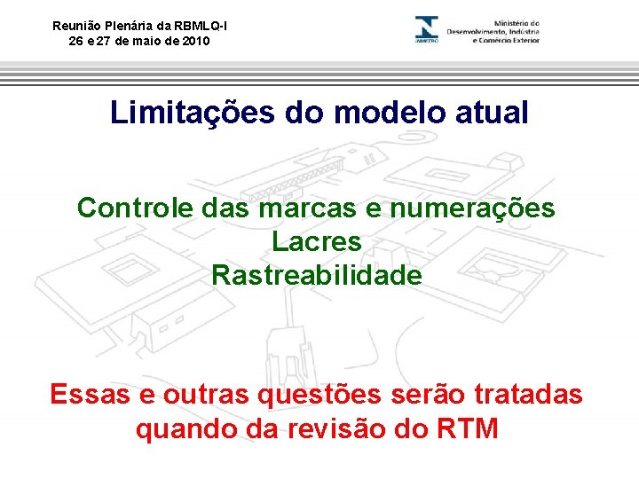 Reunião Plenária da RBMLQ-I Marca do evento 26 e 27 de maio de 2010