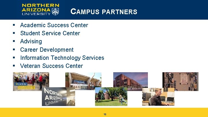 CAMPUS PARTNERS § § § Academic Success Center Student Service Center Advising Career Development