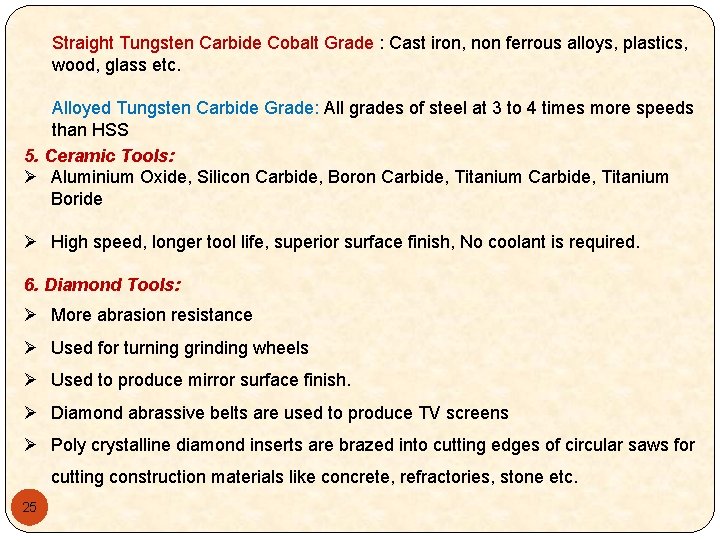 Straight Tungsten Carbide Cobalt Grade : Cast iron, non ferrous alloys, plastics, wood, glass