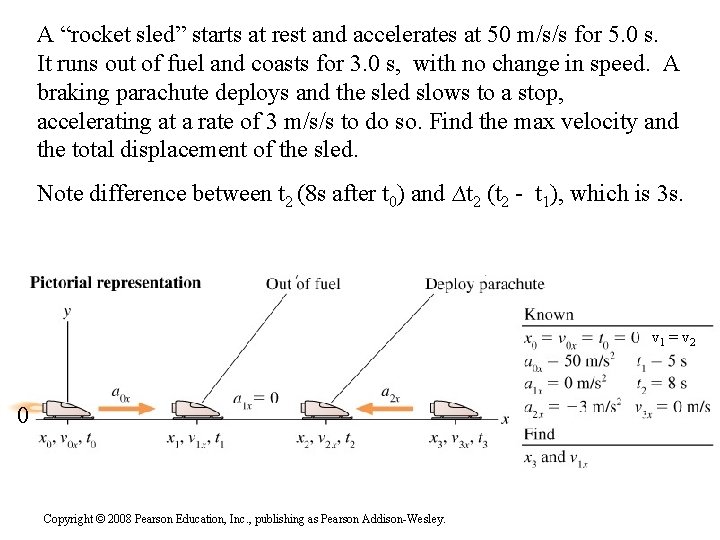 A “rocket sled” starts at rest and accelerates at 50 m/s/s for 5. 0 A “rocket sled” starts at rest and accelerates at 50 m/s/s for 5. 0
