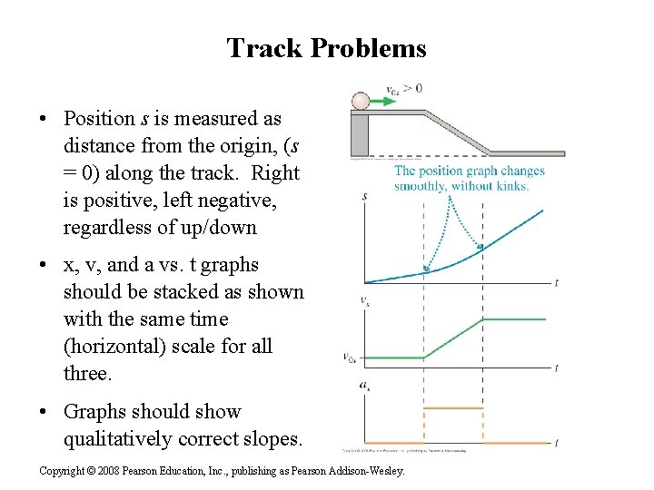 Track Problems • Position s is measured as distance from the origin, (s = Track Problems • Position s is measured as distance from the origin, (s =