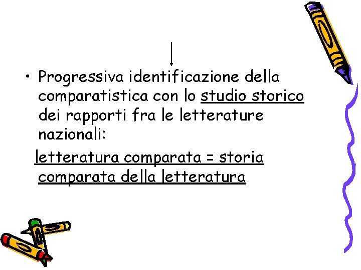  • Progressiva identificazione della comparatistica con lo studio storico dei rapporti fra le