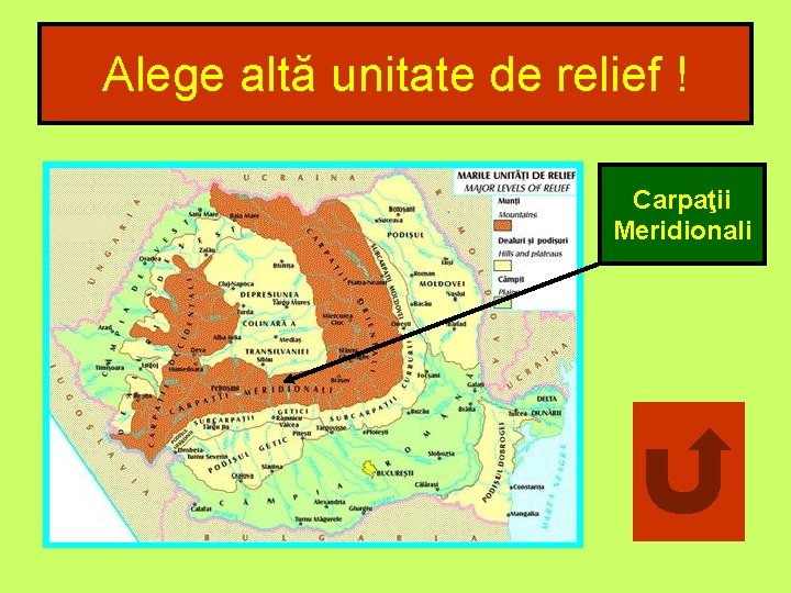 Alege altă unitate de relief ! Carpaţii Meridionali 