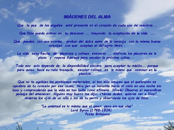 IMÁGENES DEL ALMA Que la paz de los ángeles esté presente en el corazón