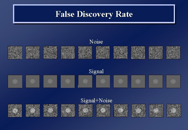 False Discovery Rate Noise Signal+Noise 