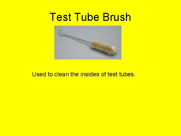 Test Tube Brush Used to clean the insides of test tubes. 