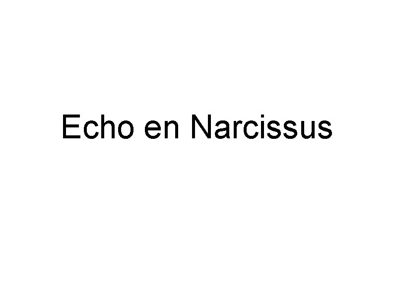 Echo en Narcissus 