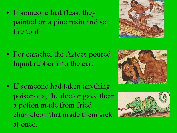  • If someone had fleas, they painted on a pine resin and set