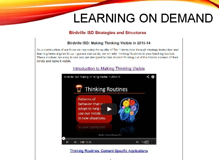LEARNING ON DEMAND 
