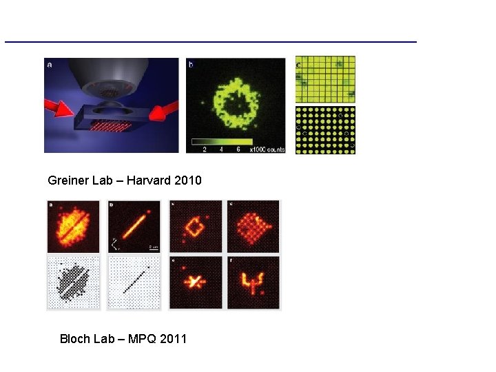 Greiner Lab – Harvard 2010 Bloch Lab – MPQ 2011 