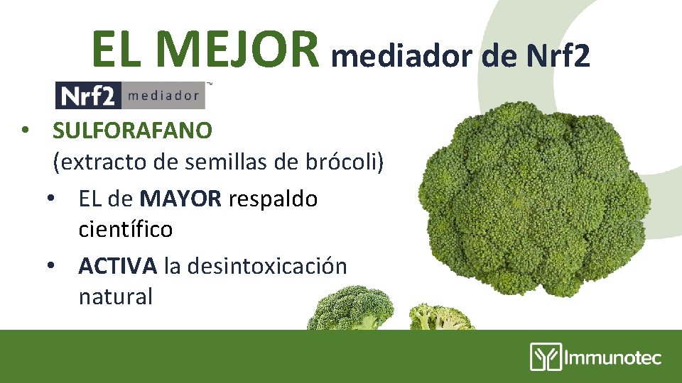 EL MEJOR mediador de Nrf 2 • SULFORAFANO (extracto de semillas de brócoli) •