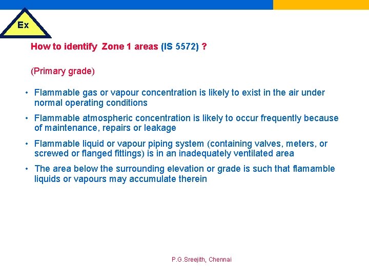 Ex How to identify Zone 1 areas (IS 5572) ? (Primary grade) • Flammable