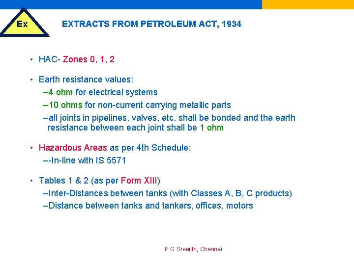 Ex EXTRACTS FROM PETROLEUM ACT, 1934 • HAC- Zones 0, 1, 2 • Earth