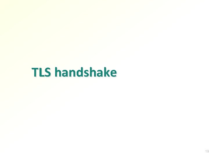 TLS handshake 19 