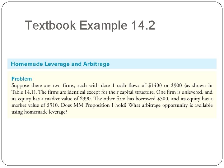Textbook Example 14. 2 Textbook Example 14. 2
