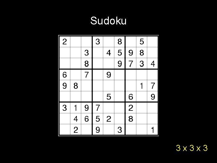 Sudoku 3 x 3 x 3 