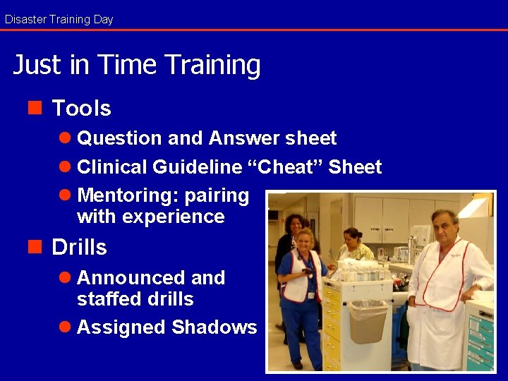 Disaster Training Day Just in Time Training n Tools l Question and Answer sheet