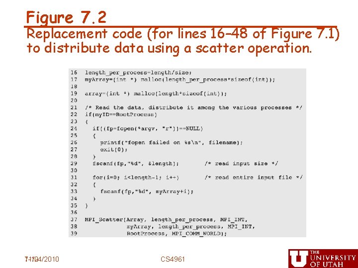 Figure 7. 2 Replacement code (for lines 16– 48 of Figure 7. 1) to