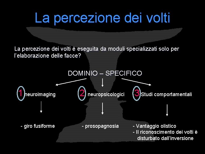 La percezione dei volti è eseguita da moduli specializzati solo per l’elaborazione delle facce?