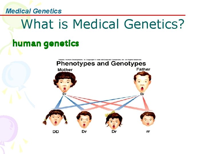 Medical Genetics What is Medical Genetics? human genetics 