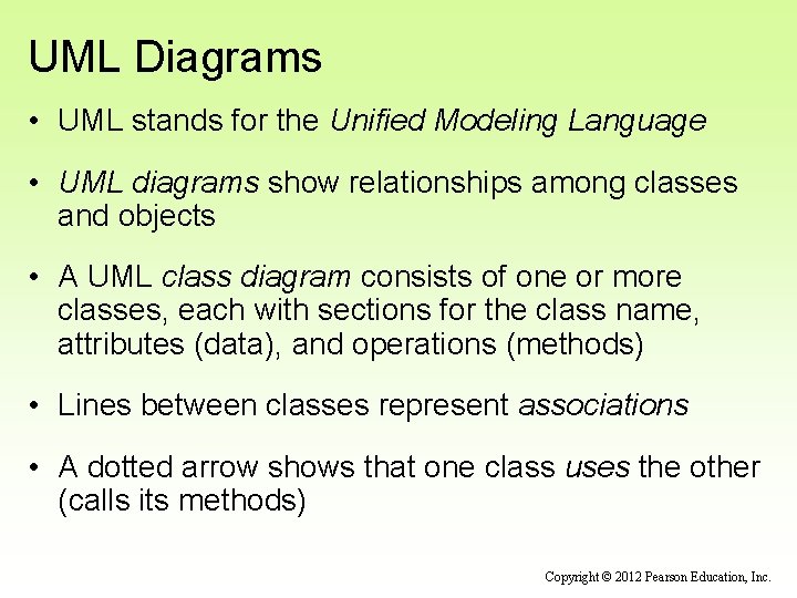 UML Diagrams • UML stands for the Unified Modeling Language • UML diagrams show