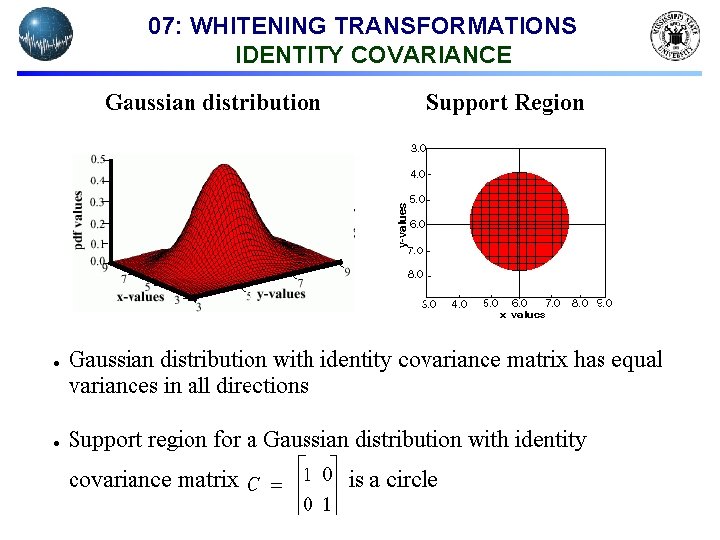 07: WHITENING TRANSFORMATIONS IDENTITY COVARIANCE 07: WHITENING TRANSFORMATIONS IDENTITY COVARIANCE