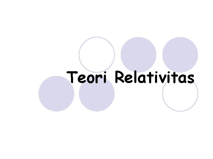 Teori Relativitas 