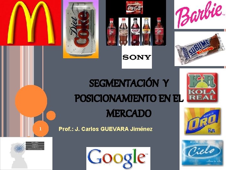 SEGMENTACIÓN Y POSICIONAMIENTO EN EL MERCADO 1 Prof. : J. Carlos GUEVARA Jiménez 