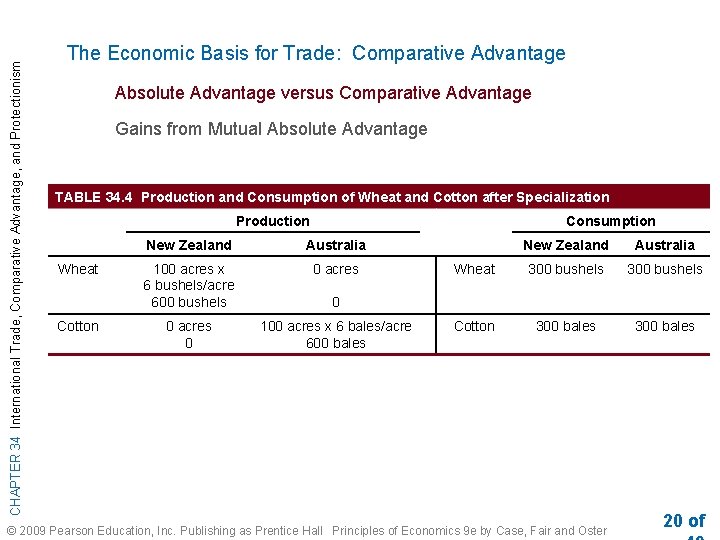 CHAPTER 34 International Trade, Comparative Advantage, and Protectionism The Economic Basis for Trade: Comparative