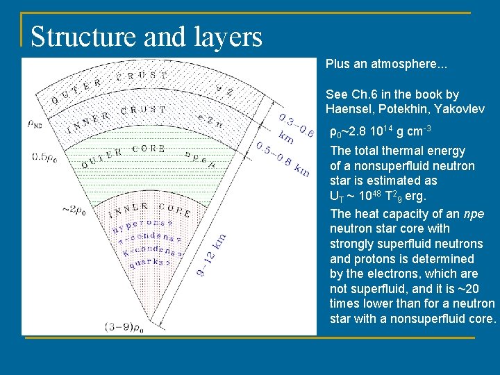 Structure and layers Plus an atmosphere. . . See Ch. 6 in the book