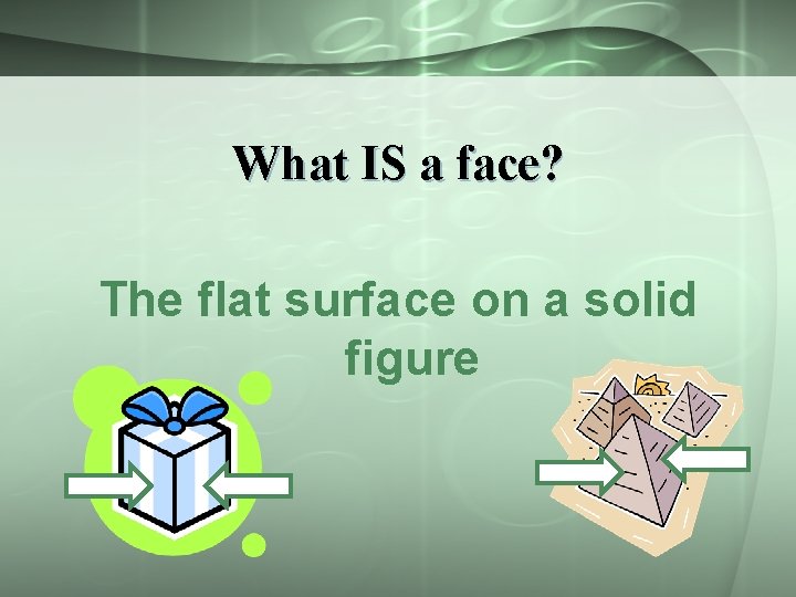 What IS a face? The flat surface on a solid figure 