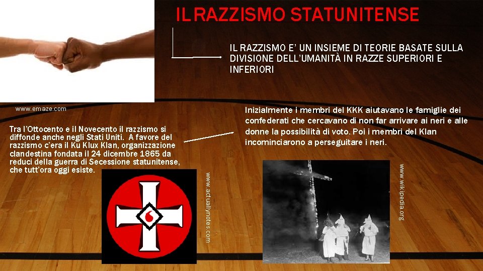 IL RAZZISMO STATUNITENSE IL RAZZISMO E’ UN INSIEME DI TEORIE BASATE SULLA DIVISIONE DELL’UMANITÀ