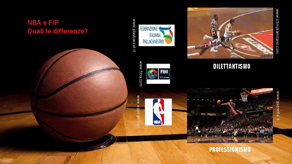 www. olimpiamilano. com www. playbasket. it NBA e FIP Quali le differenze? www. fiba.