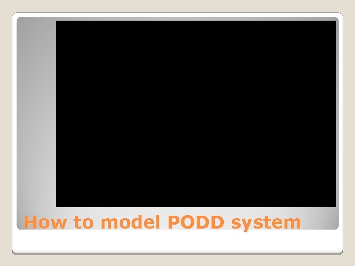 How to model PODD system How to model PODD system