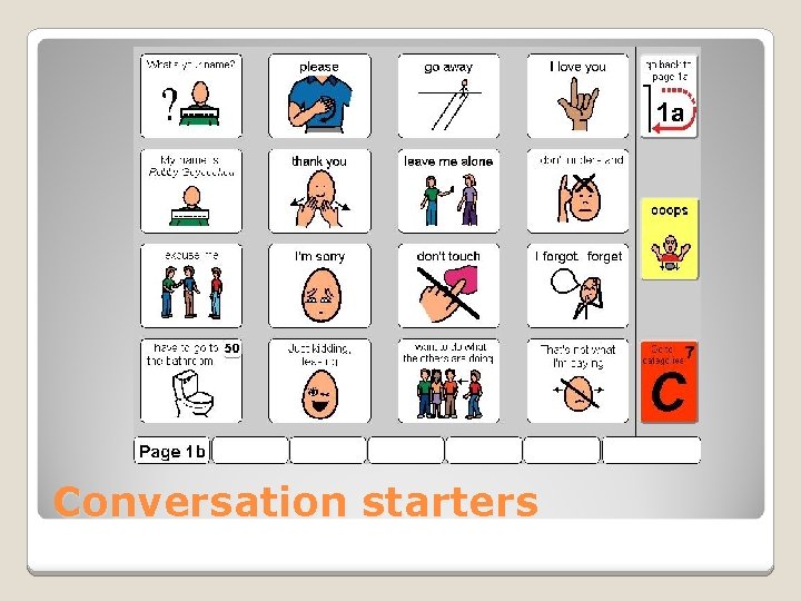 Conversation starters Conversation starters