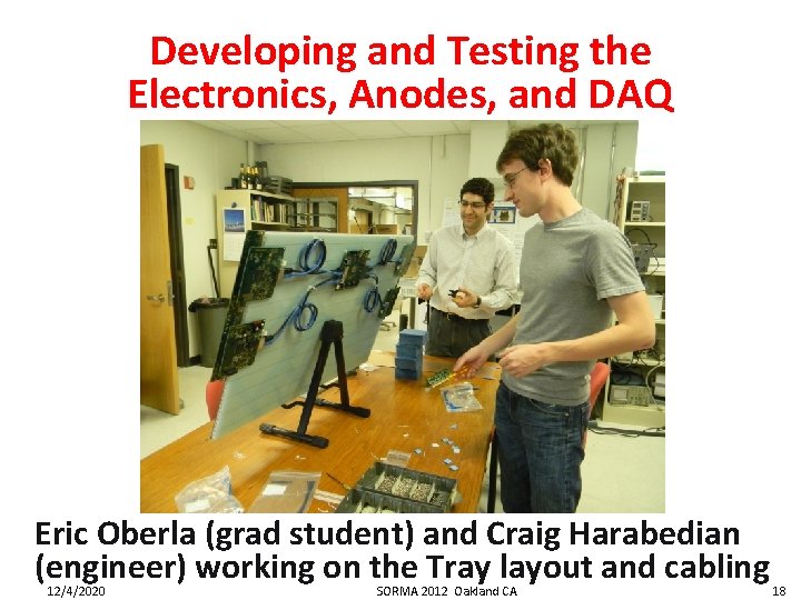 Developing and Testing the Electronics, Anodes, and DAQ Eric Oberla (grad student) and Craig Developing and Testing the Electronics, Anodes, and DAQ Eric Oberla (grad student) and Craig