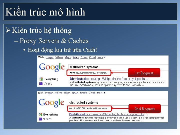 Kiến trúc mô hình Ø Kiến trúc hệ thống – Proxy Servers & Caches