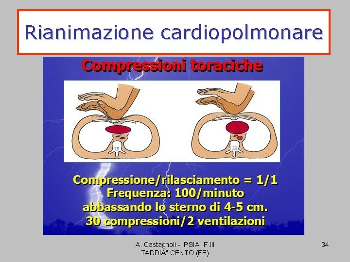 Rianimazione cardiopolmonare A. Castagnoli - IPSIA "F. lli TADDIA" CENTO (FE) 34 