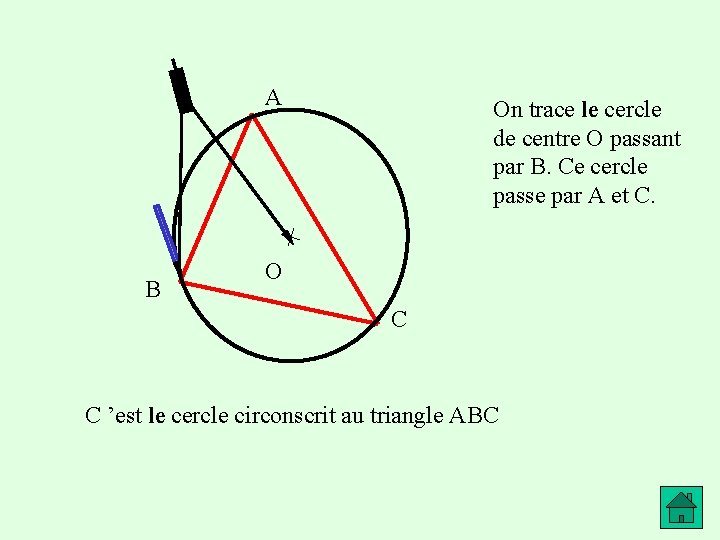 A B On trace le cercle de centre O passant par B. Ce cercle