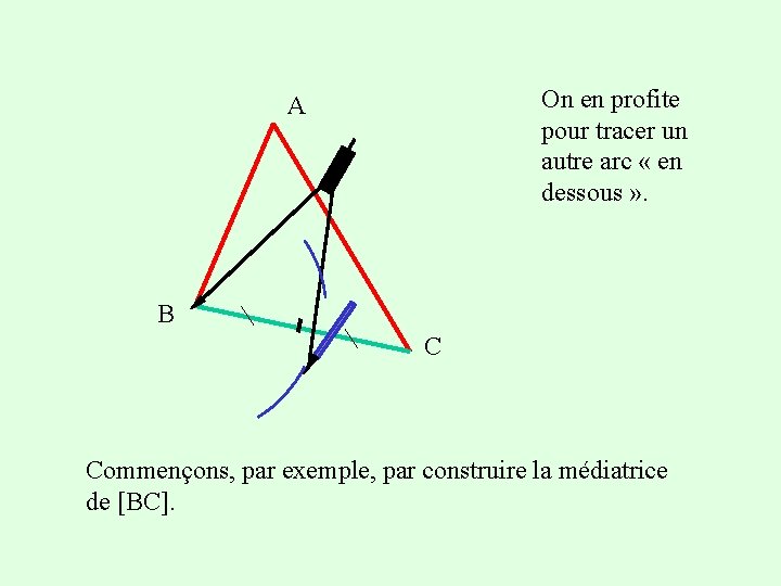 On en profite pour tracer un autre arc « en dessous » . A