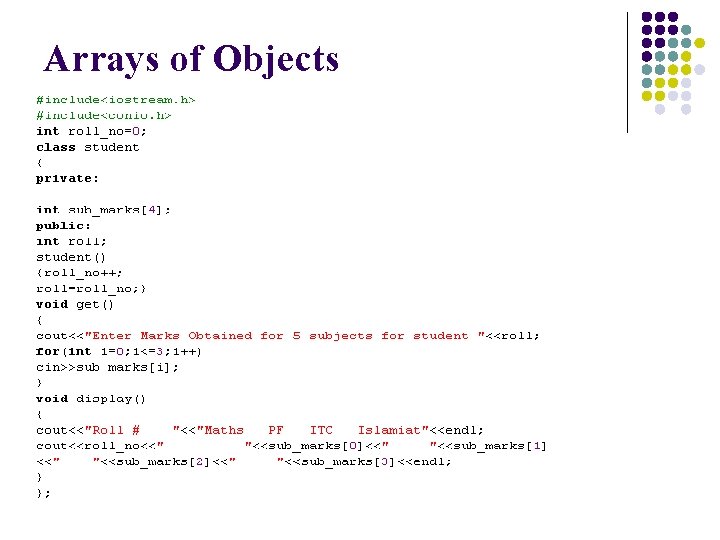 Arrays of Objects 