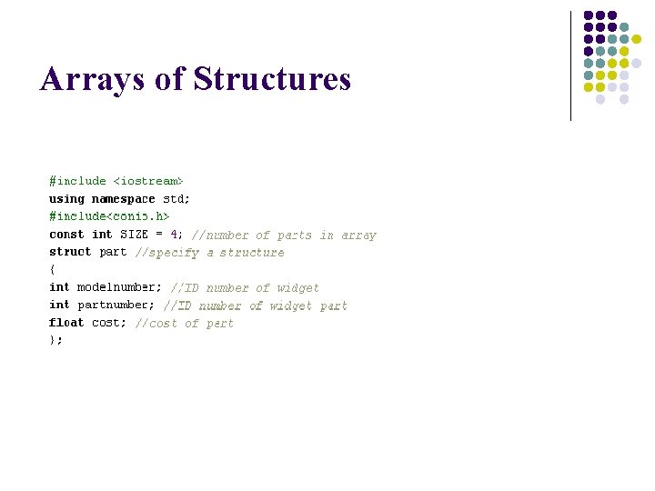 Arrays of Structures 