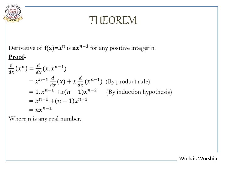  • THEOREM Work is Worship 